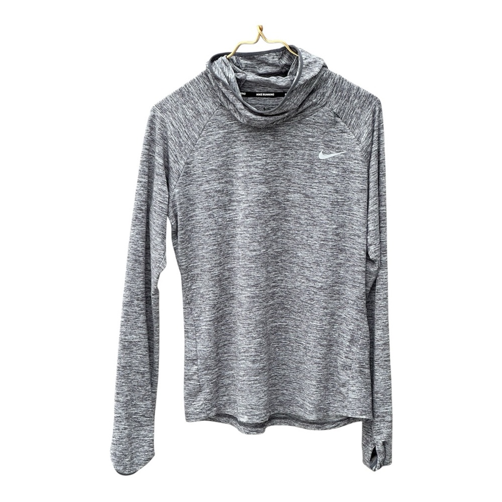 Nike Running Dri-FIT Gray Shirt-Hooded- Medium/thumb slits- reflectors